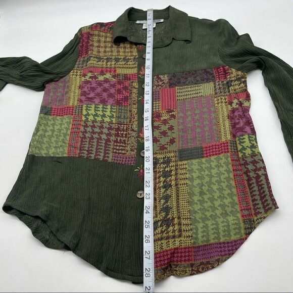 C.M. Shapes Crepe Mixed Fabric LS & Pants Set Sz S - Picture 14 of 16